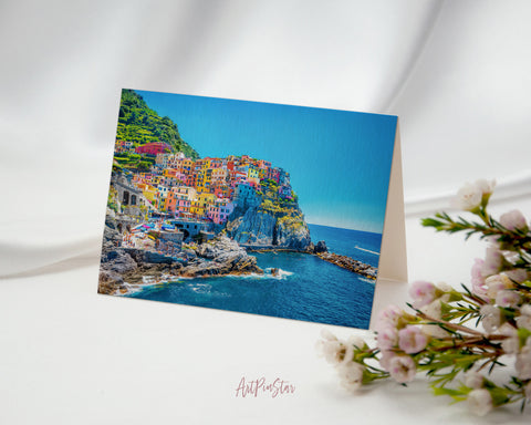 Mediterranean Sea Cinque Terre, Italy, Europe Landscape Custom Greeting Cards