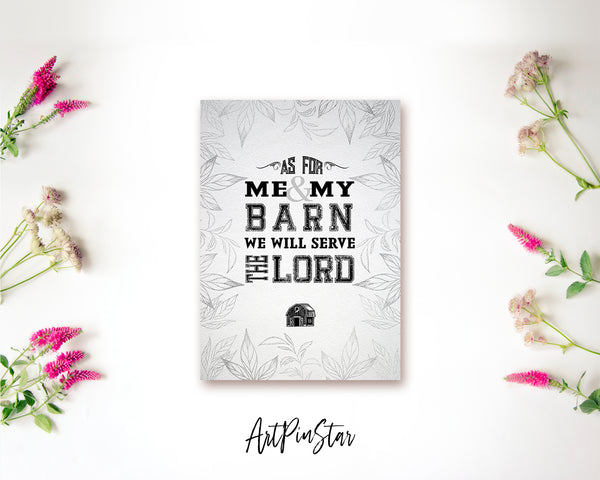 As for me & my barn, we will serve the Lord Bible Verse Customized Greeting Card