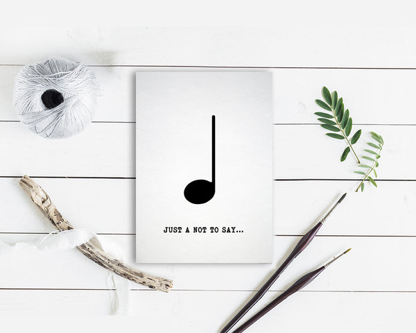 Just a little note to say Quarter Note Quarter Note Music Gift Ideas Customizable Greeting Card