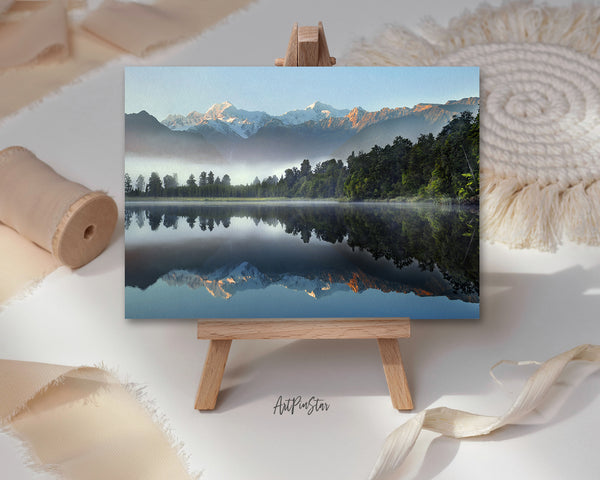 Reflection of Lake Matheson, New Zealand Landscape Custom Greeting Cards