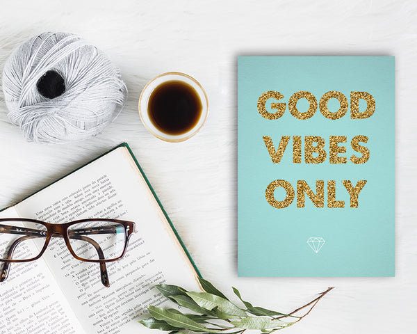 Good Vibes Only Positive Quote Customized Greeting Cards