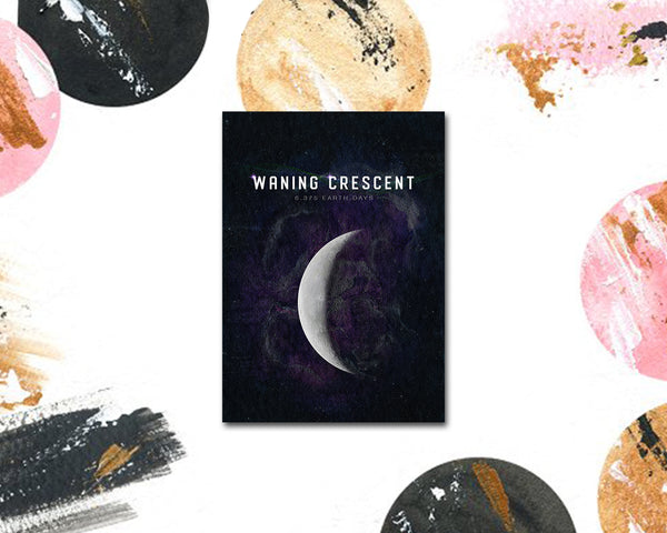 Waning Crescent Moon Lunar Phases Customizable Greeting Card