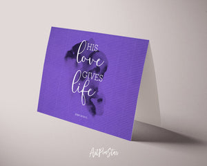 His love gives life John 10:10 Bible Verse Customized Greeting Card