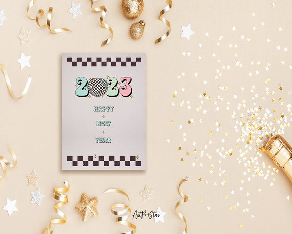 Vintage New Year 2023 New Year Customized Greeting Card
