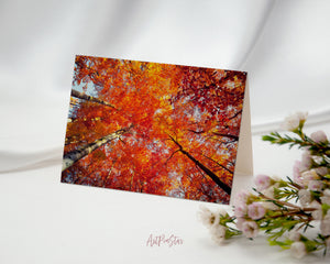 Forest Autumn Landscape Custom Greeting Cards