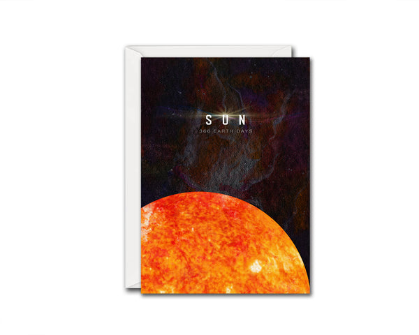 Sun Planet Orbiting Stars Solar System Customizable Greeting Card