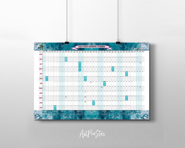 2023-24 Academic Schedule Customizable Year Planner at a Glance Wall Calendar