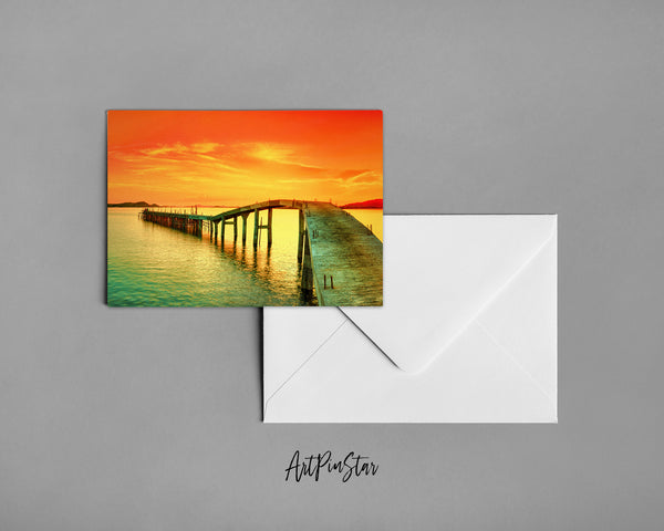 Panorama Sunset Landscape Custom Greeting Cards