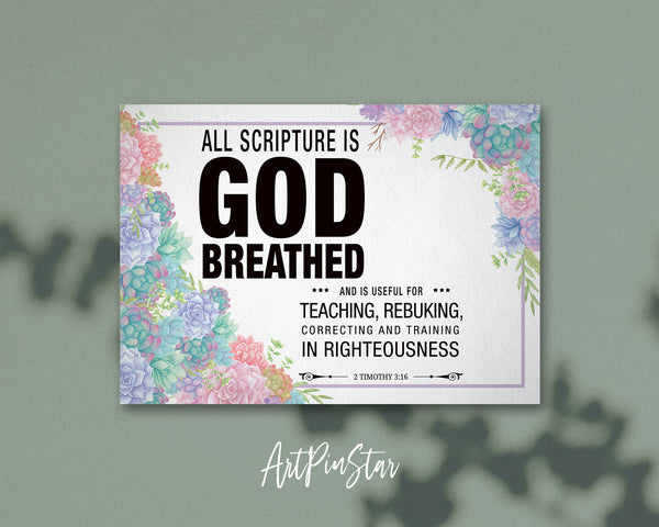 All scripture is god breathed and is useful for teaching Bible Verse Customized Greeting Card