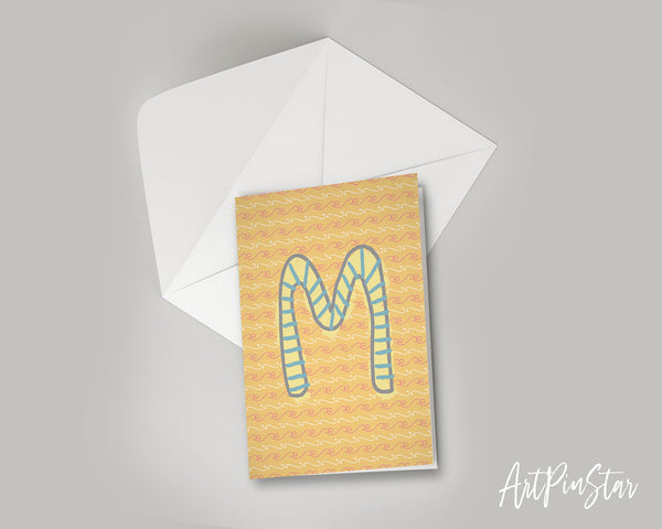 Alphabet Forest Letter M Animal Monogram Note Cards