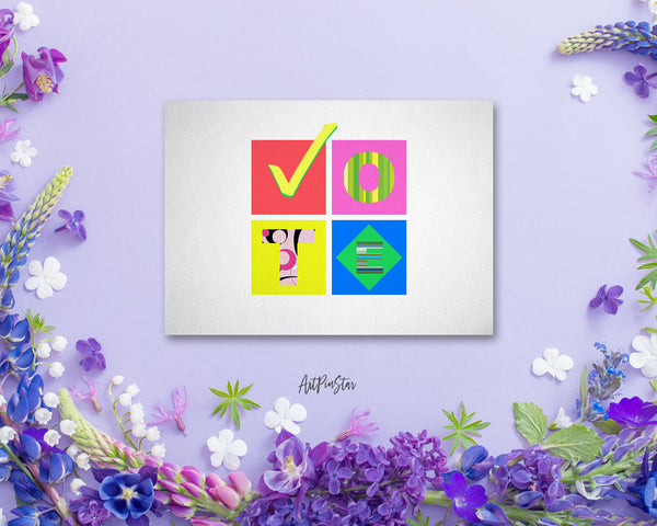 VOTE, LGBTQIA Greeting Cards Pride Month with Rainbow