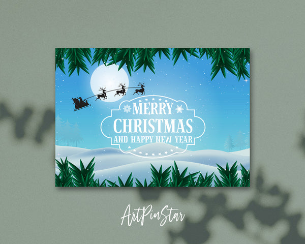 Merry Christmas and Happy New Year Personalized Holiday Greeting Card Gifts