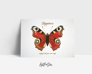 Happinessis flying with your own wings Butterfly Animal Greeting Cards