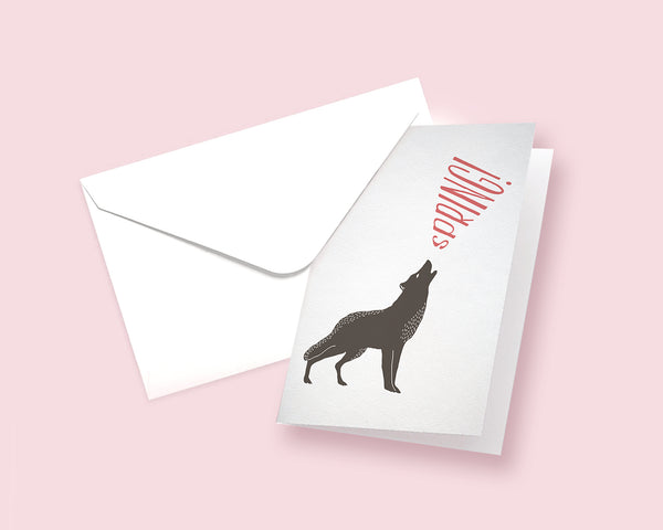 Spring Wolf Animal Greeting Cards