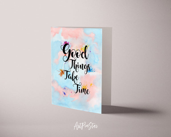 Good things take time Robin Sharma Powerful Quote Customized Greeting Cards