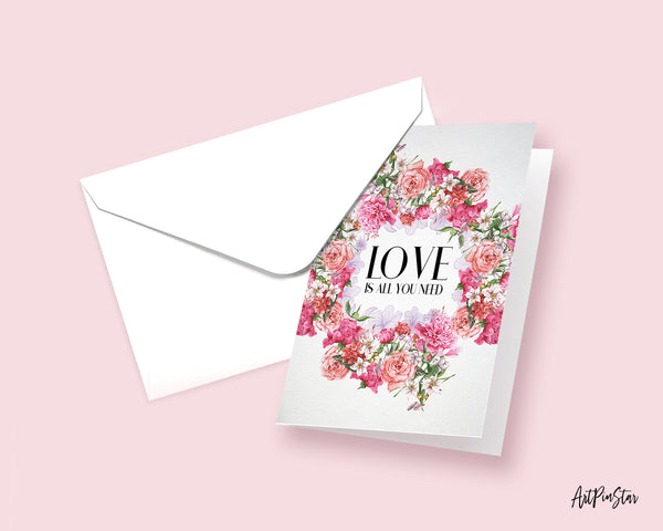Love Is All You Need Happiness Quote Customized Greeting Cards