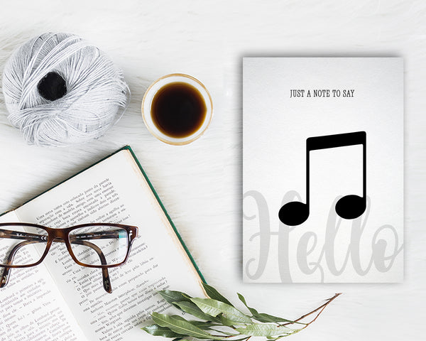 Just a note to say Hello Sixteenth Note Sixteenth Note Music Gift Ideas Customizable Greeting Card