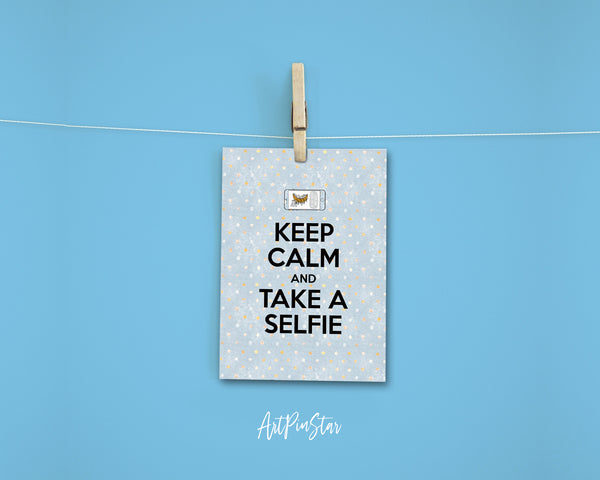 Keep calm and take a selfie Motivational Quote Customized Greeting Cards
