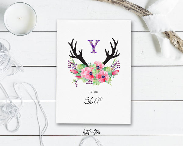  Personalized Name & Initial Letter Monogram Floral