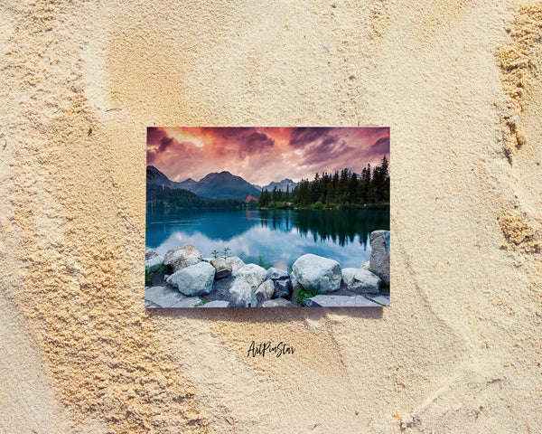 National Park High Tatra Dramatic Overcrast Sky, Strbske Pleso, Slovakia, Europe Landscape Custom Greeting Cards