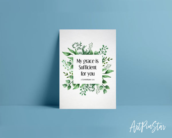 My grace is sufficient for you 2 Corinthians 12:9 Bible Verse Customized Greeting Card