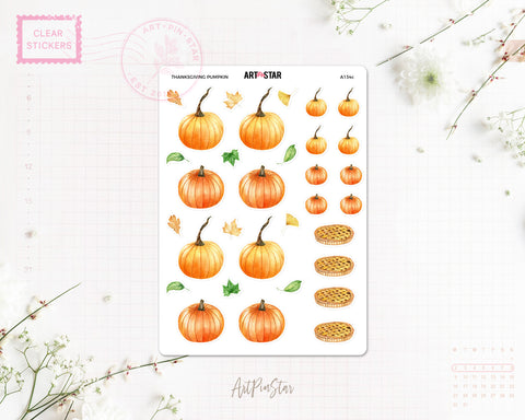 Thanksgiving Planner Sticker, Pumpkin