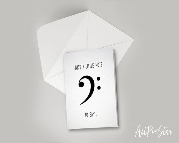 Just a little note to say Bass Clef Bass Clef Music Gift Ideas Customizable Greeting Card