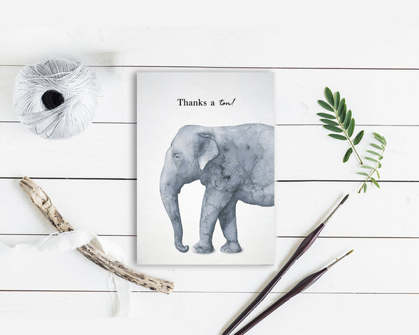 Thanka a ton Elephant Animal Greeting Cards