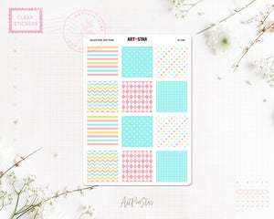 Valentine Pattern Mini Fullbox Planner Sticker, A6