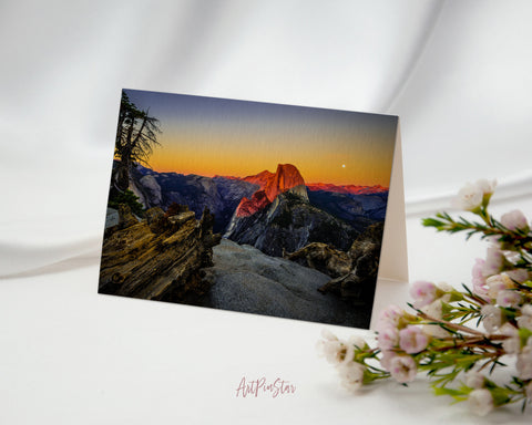 Yosemite National Park Half Dome Sunset, California Landscape Custom Greeting Cards