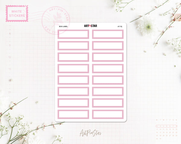 Box Label Planner Sticker, Pink