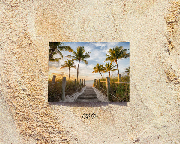 Florida Footbridge, Smathers Beach, Key West, Florida Landscape Custom Greeting Cards
