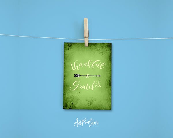 Thankful & grateful Happiness Quote Customized Greeting Cards