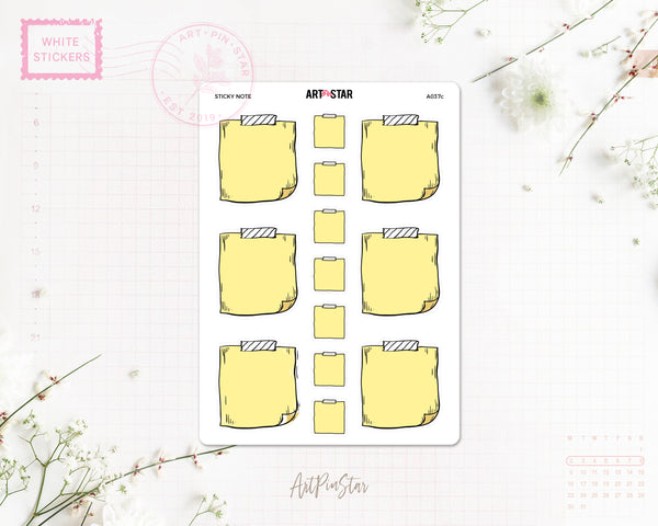 Monthly Sticky Note Planner Sticker, A5 Yellow