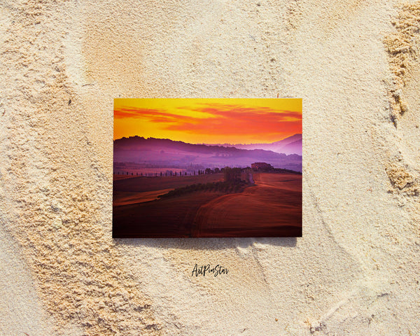 Tuscany at Sunset in Summer, Italy Landscape Custom Greeting Cards