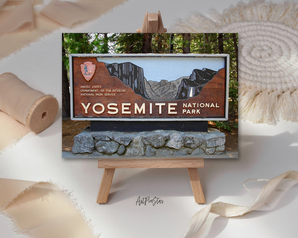 Entrance Sign Yosemite National Park, California Landscape Custom Greeting Cards