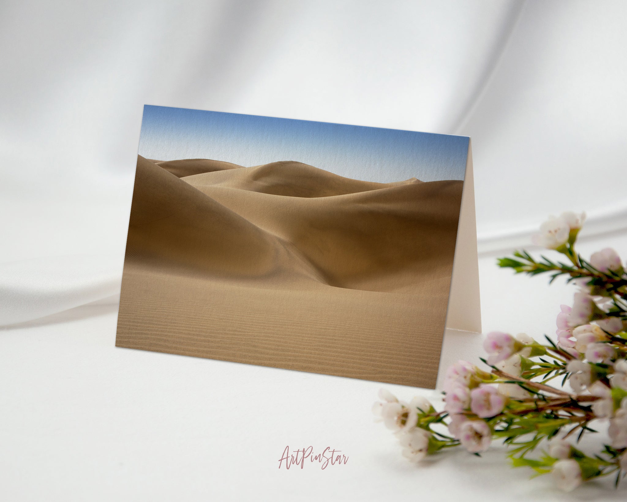 Maspalomas Desert Dunes, South Canaria Landscape Custom Greeting Cards