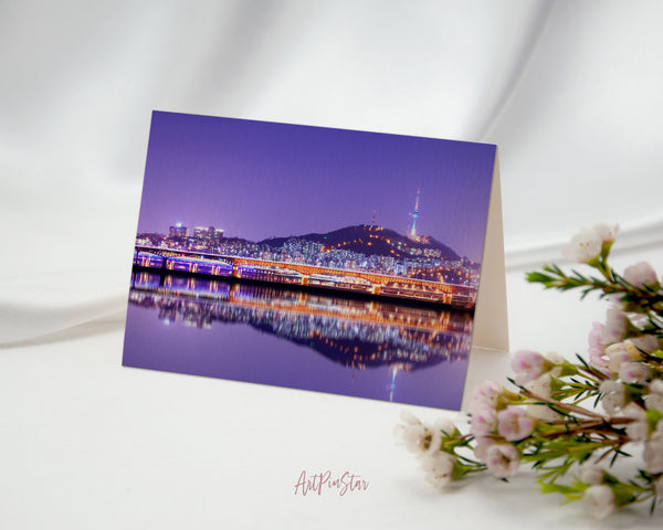 Namsan Mountain Tower, Seoul, Korea Landscape Custom Greeting Cards