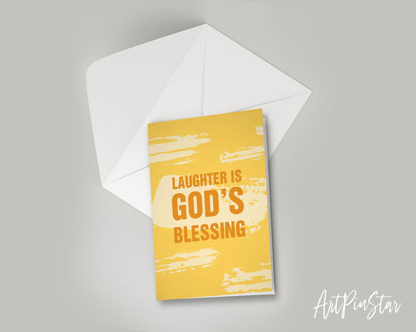 Laughter is God's blessing Bible Verse Customized Greeting Card