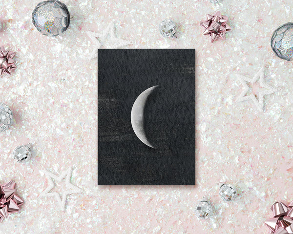 Waning Crescent Moon Phases Customizable Greeting Card