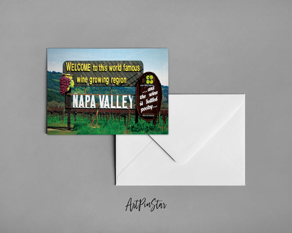 Napa Valley Entrance Sign, California Landscape Custom Greeting Cards