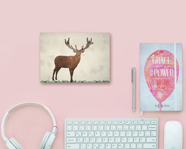 Deer Butterfly Animal Greeting Cards
