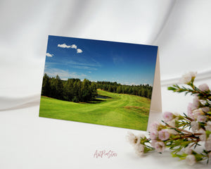Sweden Golf Course, Europe Landscape Custom Greeting Cards