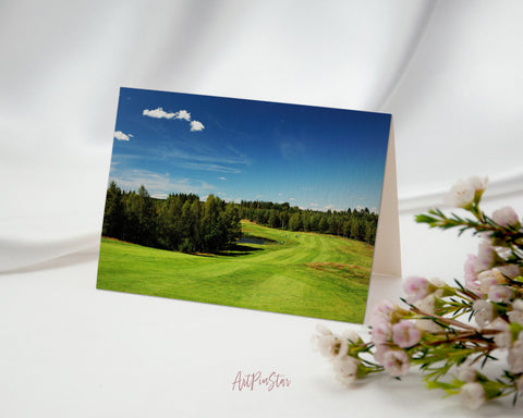 Sweden Golf Course, Europe Landscape Custom Greeting Cards