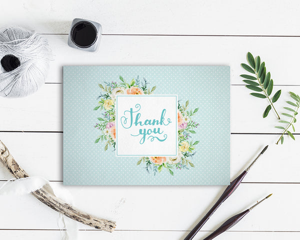 Thanks Watercolor Messages Note Cards