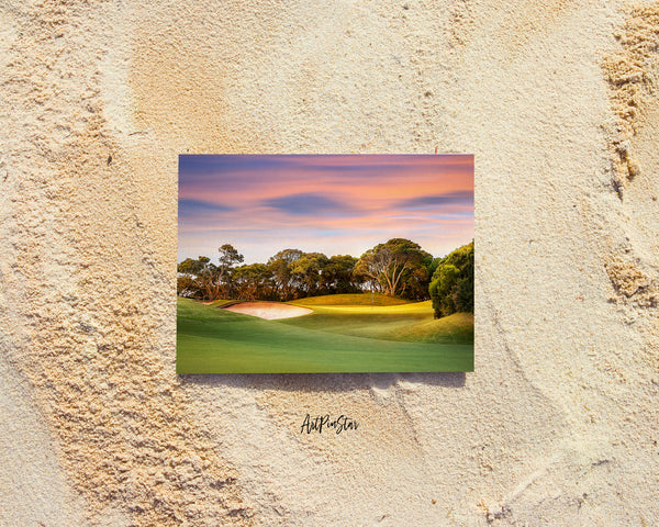 Sunset Golf Course Landscape Custom Greeting Cards