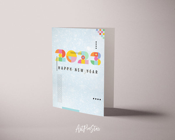 Colorful New Year 2023 New Year Customized Greeting Card