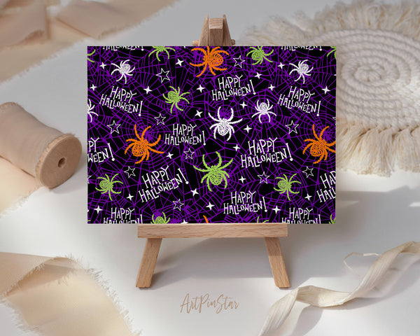 Halloween Spook Spider Pattern Custom Holiday Greeting Cards