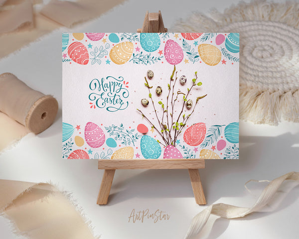 Easter Spring Bouquet of Blooming Twigs and Quail Eggs Customized Greeting Card