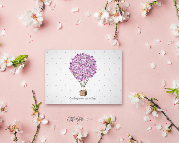On the places you will go Flower Quote Customized Gift Cards